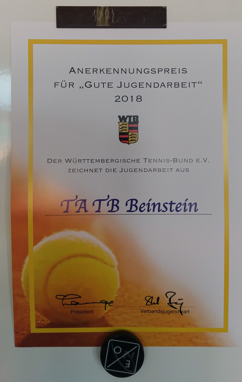Anerkennungspreis für „Gute Jugendarbeit 2018“
